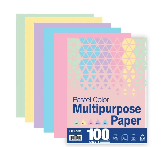 PAPEL BOND COLORES PASTEL