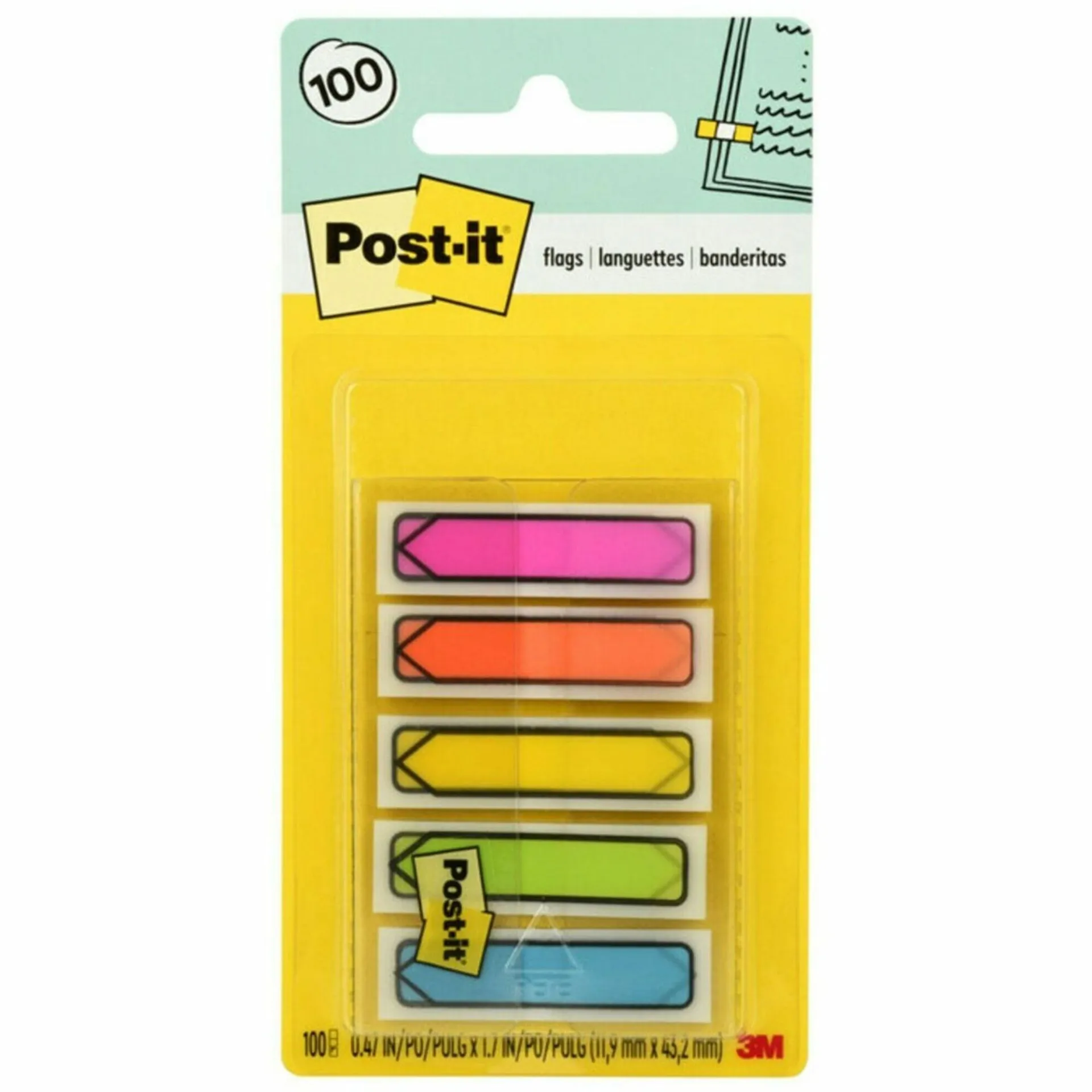 BANDERITAS POST IT COLORES NEON (C/5)