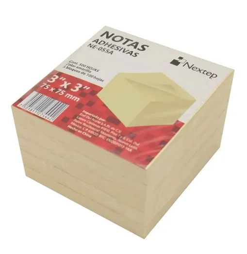 BLOC NOTAS 3 X 3 NEXTEP AMARILLO