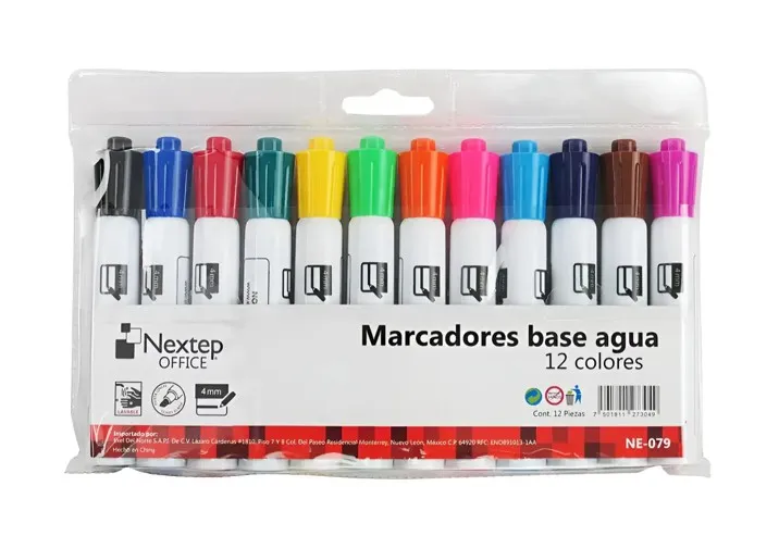 MARCADOR BASE AGUA COLORES SURTIDOS NEXTEP