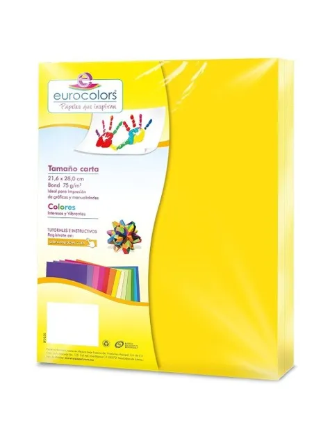 PAPEL BOND T/CARTA 75 GRS  AMARILLO (C/100)