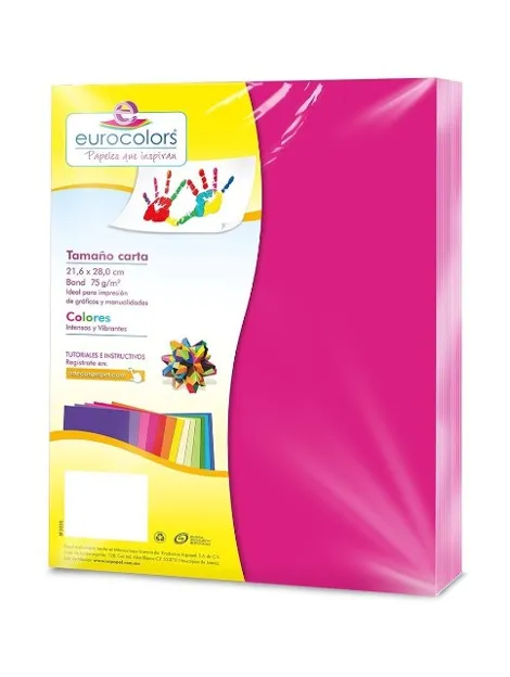 PAPEL BOND T/CARTA 75 GRS  ROSA VIBRANTE (C/100)