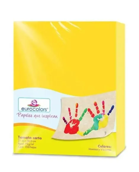 PAPEL BOND T/CARTA 75 GRS  CANARIO INTENSO (C/100)