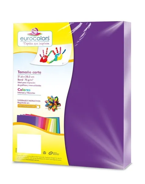 PAPEL BOND T/CARTA 75 GRS  MORADO (C/100)