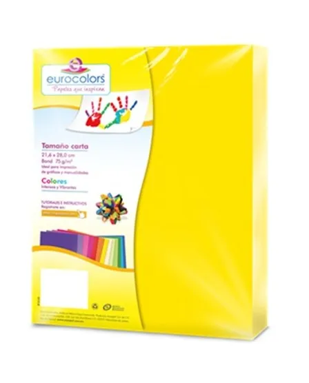 PAPEL BOND T/CARTA 75 GRS  AMARILLO NEON (C/100)