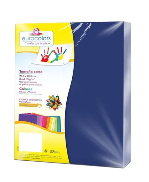 PAPEL BOND T/CARTA 75 GRS  AZUL MARINO (C/100)