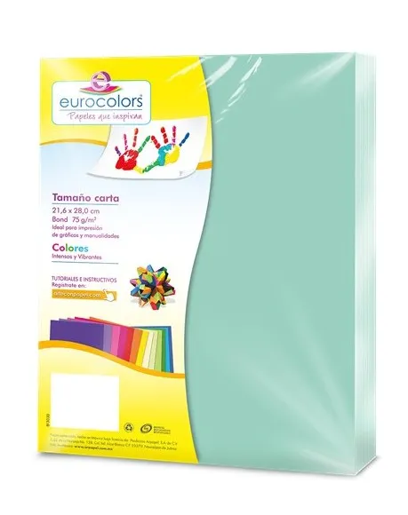 PAPEL BOND T/CARTA 75 GRS  AZUL PASTEL (C/100)
